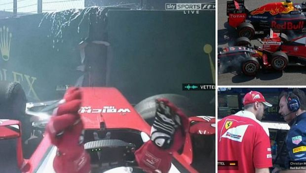 &quot;Pe bune acum, ce naiba facem aici?&quot; Vettel si-a iesit din minti dupa accidentul din Marele Premiu al Rusiei
