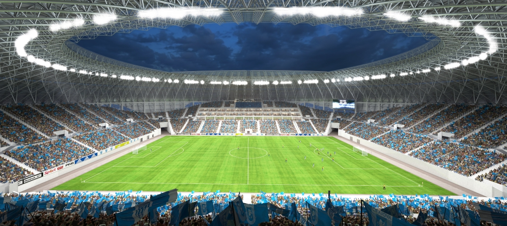 FOTO Imagini 3D cu noul stadion al Craiovei! Cum va arata in interior "VULCANUL alb-albastru" _1