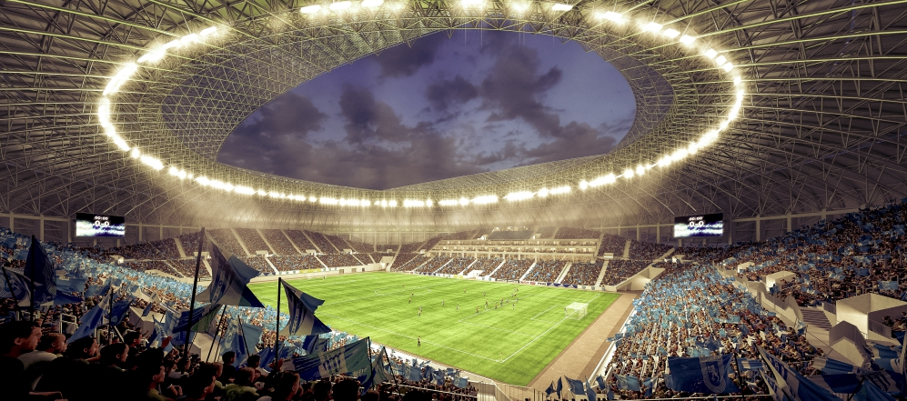 FOTO Imagini 3D cu noul stadion al Craiovei! Cum va arata in interior "VULCANUL alb-albastru" _2