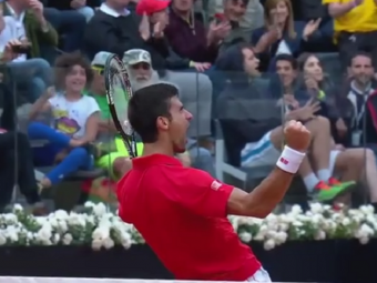 VIDEO: Cea mai tare lovitura a turneului de la Roma! Djokovici, punct fenomenal in meciul cu Rafa Nadal. Sarbul e in semifinale 