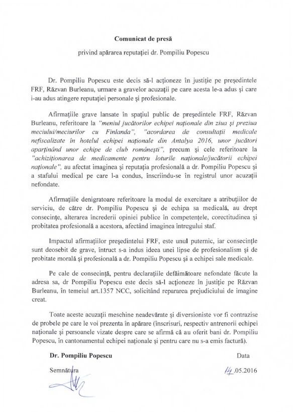 Scandal in BUCATARIA INTERNA a FRF inainte de Euro :) Pompiliu Popescu publica MENIURILE de la nationala si anunta ca il da in judecata pe Burleanu pentru acuzatii mincinoase_7