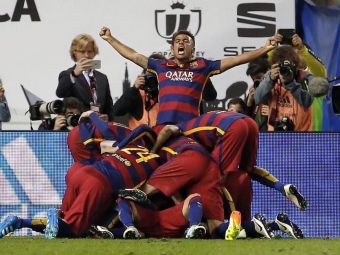 
	Barcelona reuseste eventul dupa 2-0 cu Sevilla in finala Cupei Spaniei. 2 pase geniale ale lui Messi au decis meciul in prelungiri
