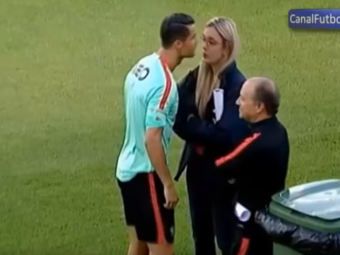 
	Cristiano nu pleaca de la EURO cu mana goala :) Portughezul e asaltat de admiratoare, iar la ultimul antrenament s-a pupat cu o blonda misterioasa
