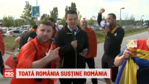 
	VIDEO GENIAL | Corespondentul ProTV, Lucian Lipovan, &quot;atacat&quot; de albanezi inaintea meciului. Romanii au venit sa-l apere :)
