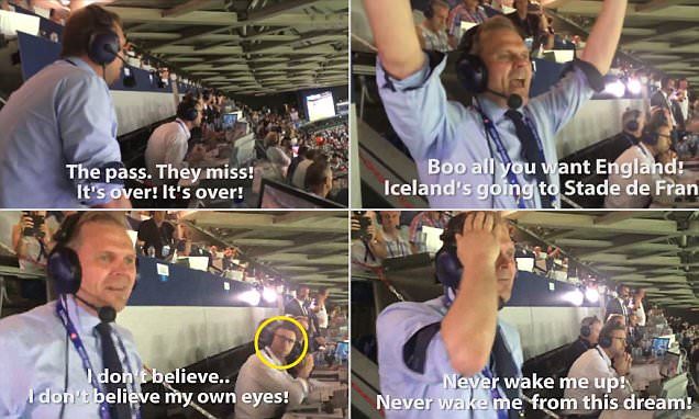 VIDEO FABULOSSON :)) A aparut filmarea cu comentatorul islandez la finalul meciului cu Anglia! Ce fata a facut COMENTATORUL ENGLEZ catre el cand l-a auzit_1