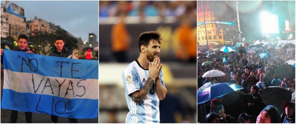 Argentinienii sunt in stare de orice pentru a-l face pe Messi sa revina la nationala. Imagini incredibile: pe o ploaie torentiala, mii de oameni au iesit in strada_4