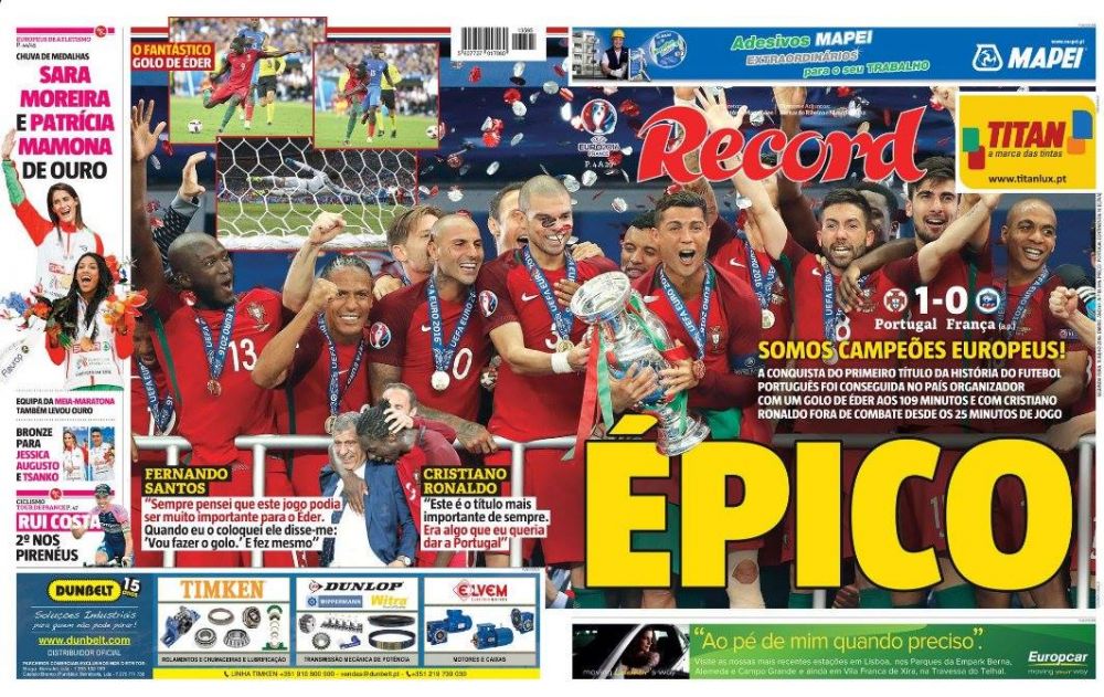 Victoria Portugaliei in cele mai importante ziare de sport. AS de Madrid saluta succesul, ziarul "de casa" al Barcei evidentiaza: Glorie FARA RONALDO"_2