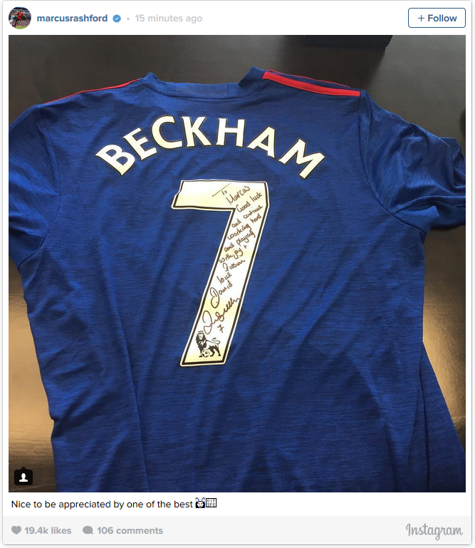 Rashford a primul un cadou de nepretuit din partea lui David Beckham! A pus poza pe Instagram si i-a innebunit pe fanii lui United_1