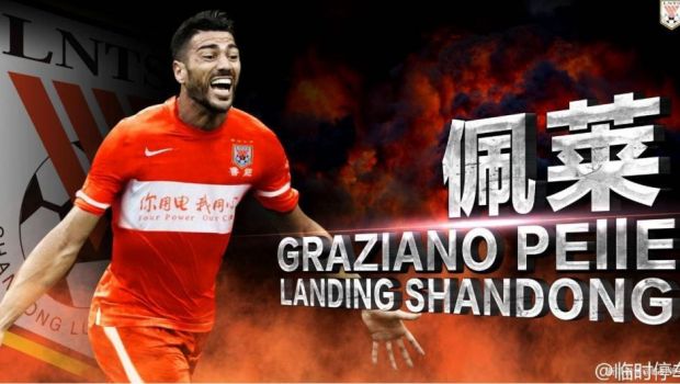 
	Primul gol marcat in China de atacantul care incaseaza mai mult decat Ibrahimovic. Pelle a inscris la a doua sa aparitie | VIDEO
