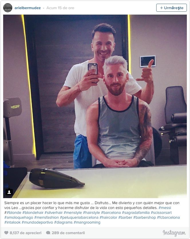Marturia barbierului care l-a facut BLOND pe Messi. Ce a postat dupa imaginea care a uimit fotbalul_1