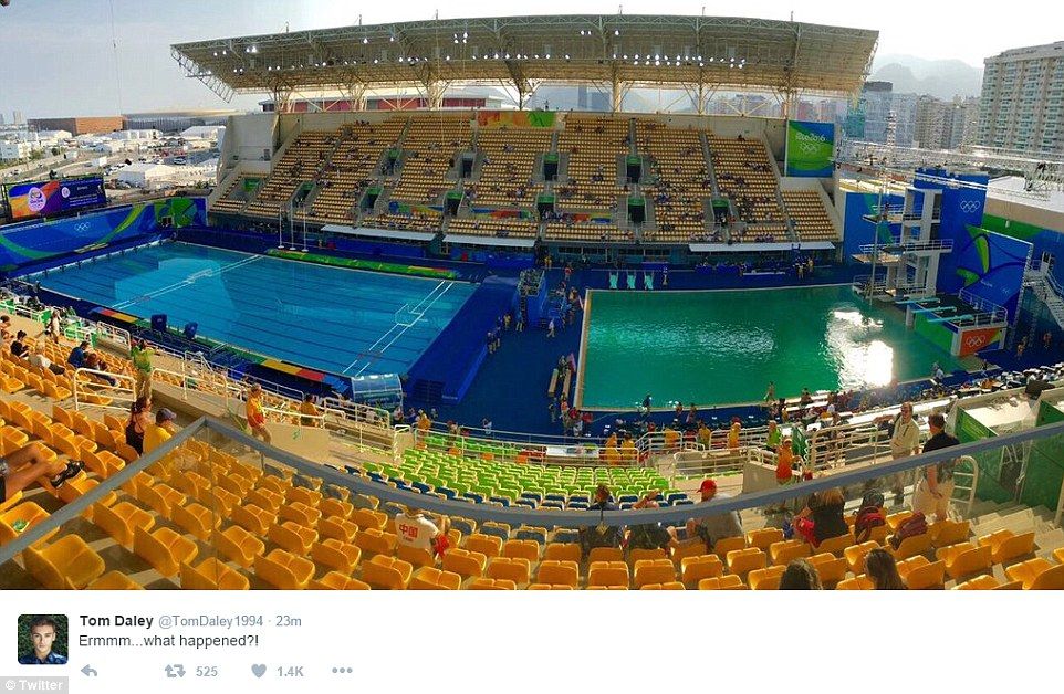 Organizatorii au INCHIS bazinele de la Rio! Sportivii se tem sa nu se imbolnaveasca din cauza apei care si-a schimbat misterios culoarea_1