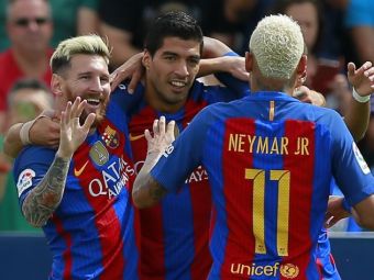 
	Harlem Globetrotters. Fabulos: trio-ul MSN, la 10 goluri intr-o saptamana, dupa reusitele din meciul cu Leganes. Cifrele incredibile ale lui Messi, Neymar si Suarez in 2 ani
