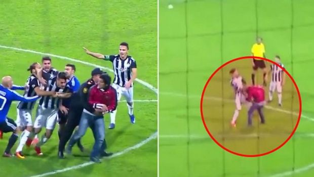 
	Un fotbalist roman si-a pierdut capul pe teren si s-a batut cu un suporter. Urmarile: a fost eliminat si risca sa fie dat afara | VIDEO
