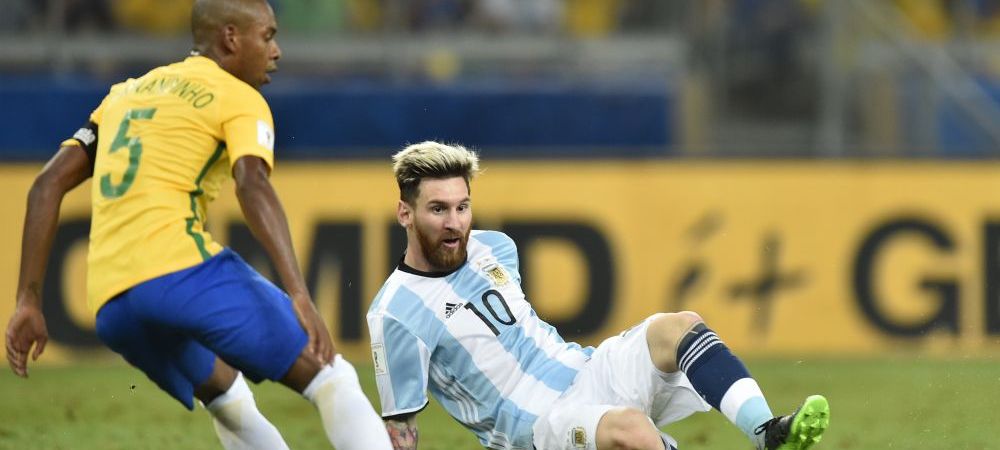 Lionel Messi Argentina Brazilia Fernandinho