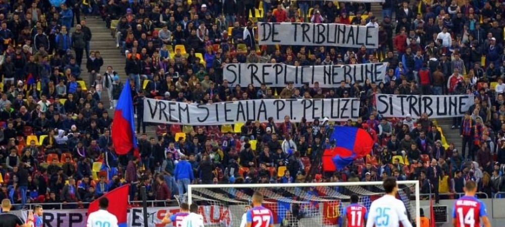 Steaua derby Dinamo Liga I Peluza ros-albastra
