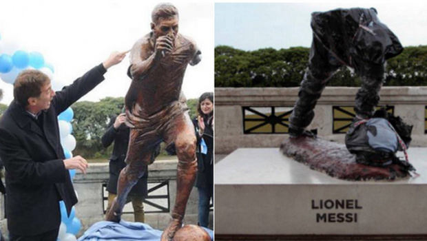 
	Statuia lui Messi din tara natala, vandalizata in ziua in care Ronaldo a cucerit FIFA Best Player
