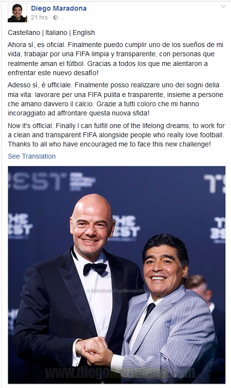 Ce surpriza! Maradona, in conducerea FIFA: "In sfarsit, imi implinesc acest mare vis al vietii!"_2