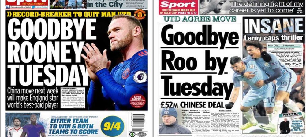 Englezii spun ca se face! Rooney merge in China si va avea un salariu colosal: 64 de milioane pe an!