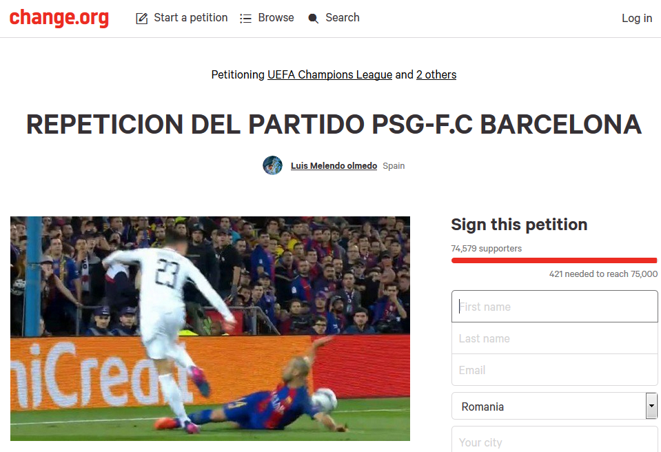 UPDATE | Petitie cu 117.000 de semnaturi pentru rejucarea meciului Barcelona - PSG! Link in articol pentru a o semna :)_3