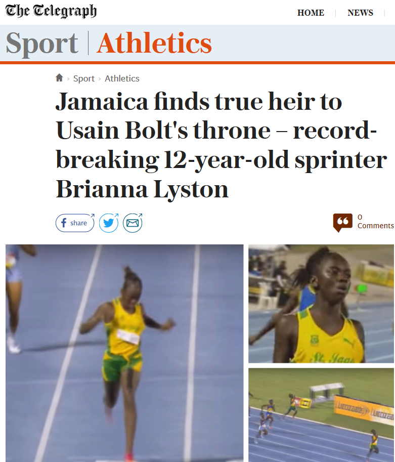 Jamaica a gasit-o pe urmasa lui Bolt. Are 12 ani si este la 1 secunda de recordul pe 2017 la 200 m_1