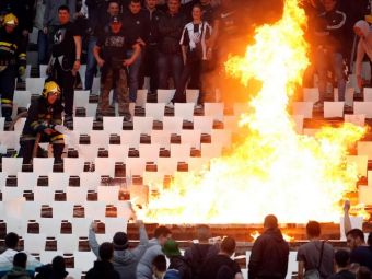 
	Scene SOC in Serbia! Fanii lui Partizan au incendiat peluza Stelei Rosii, ca dinamovistii in &#39;97! FOTO
