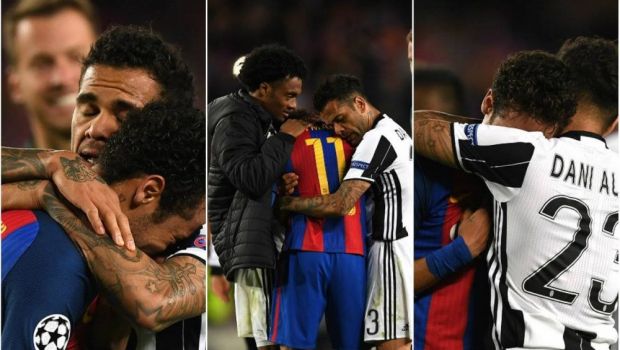 
	Gestul care nu are nevoie de cuvinte: Dani Alves si Neymar au varsat lacrimi dupa meciul de pe Camp Nou. VIDEO
