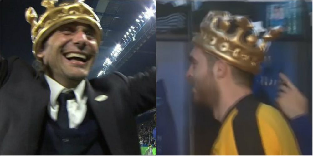 Moment genial: coroana lui Chitu a ajuns la Conte :) Antrenorul lui Chelsea a primit coroana de campion de la un fan. FOTO & VIDEO_4