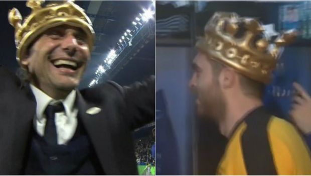 
	Moment genial: coroana lui Chitu a ajuns la Conte :) Antrenorul lui Chelsea a primit coroana de campion de la un fan. FOTO &amp; VIDEO
