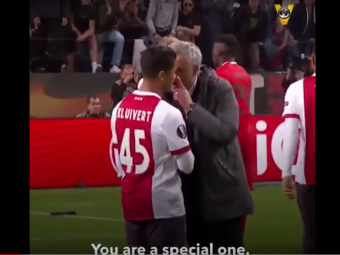 VIDEO Mourinho s-a dus direct la fiul lui Kluivert dupa finala Europa League! Ce mesaj FABULOS i-a transmis