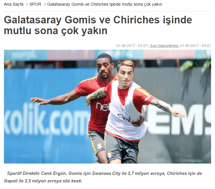 Anuntul facut in presa turca: Galatasaray s-a inteles cu Napoli pentru Chiriches! "L-am luat pe noul Popescu!" Pe cati bani se face transferul_1
