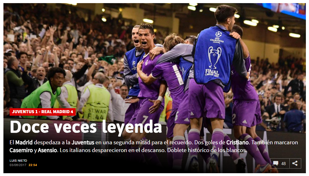 Europa e a lor! Reactii dupa "La Duodecima" Realului. MARCA si AS: "Legenda". Ce titreaza Sport Catalunya_3