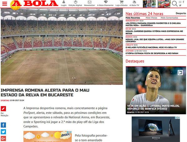 Portughezii, socati de gazonul de pe National Arena. Fotografia care a deschis in aceasta dimineata ziarele de la Lisabona_2