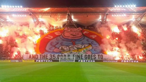 UPDATE | Ce amenda a primit Legia dupa ce fanii au afisat un banner urias cu "UEFA, amendeaza-ne cu 35.000 €" :) 