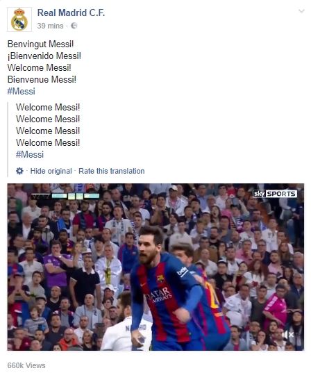 "Bine ai venit, Messi!" Mesajul CRIMINAL postat pe contul oficial al lui Real Madrid_2