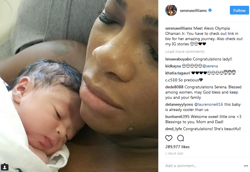 FOTO | Serena Williams si-a prezentat fetita de doua saptamani pe Instagram: "Faceti cunostinta cu Alexis Olympia"_2