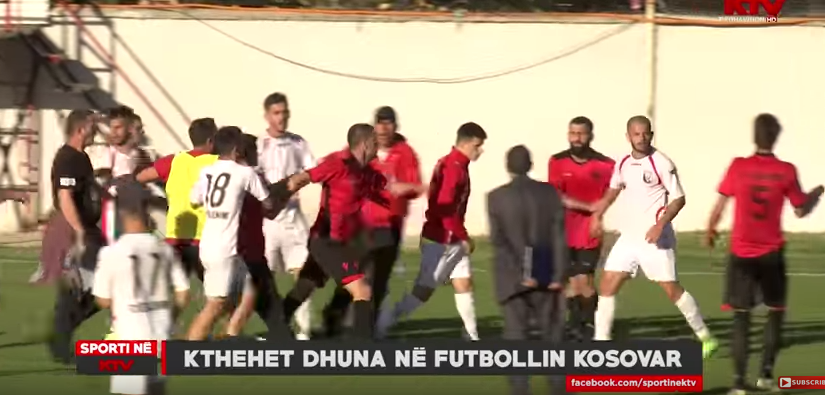 In Kosovo, ca la razboi! Portarul a inscris in min 90, suporterii au innebunit: jucatorii au fost batuti cu bate pe teren VIDEO_2