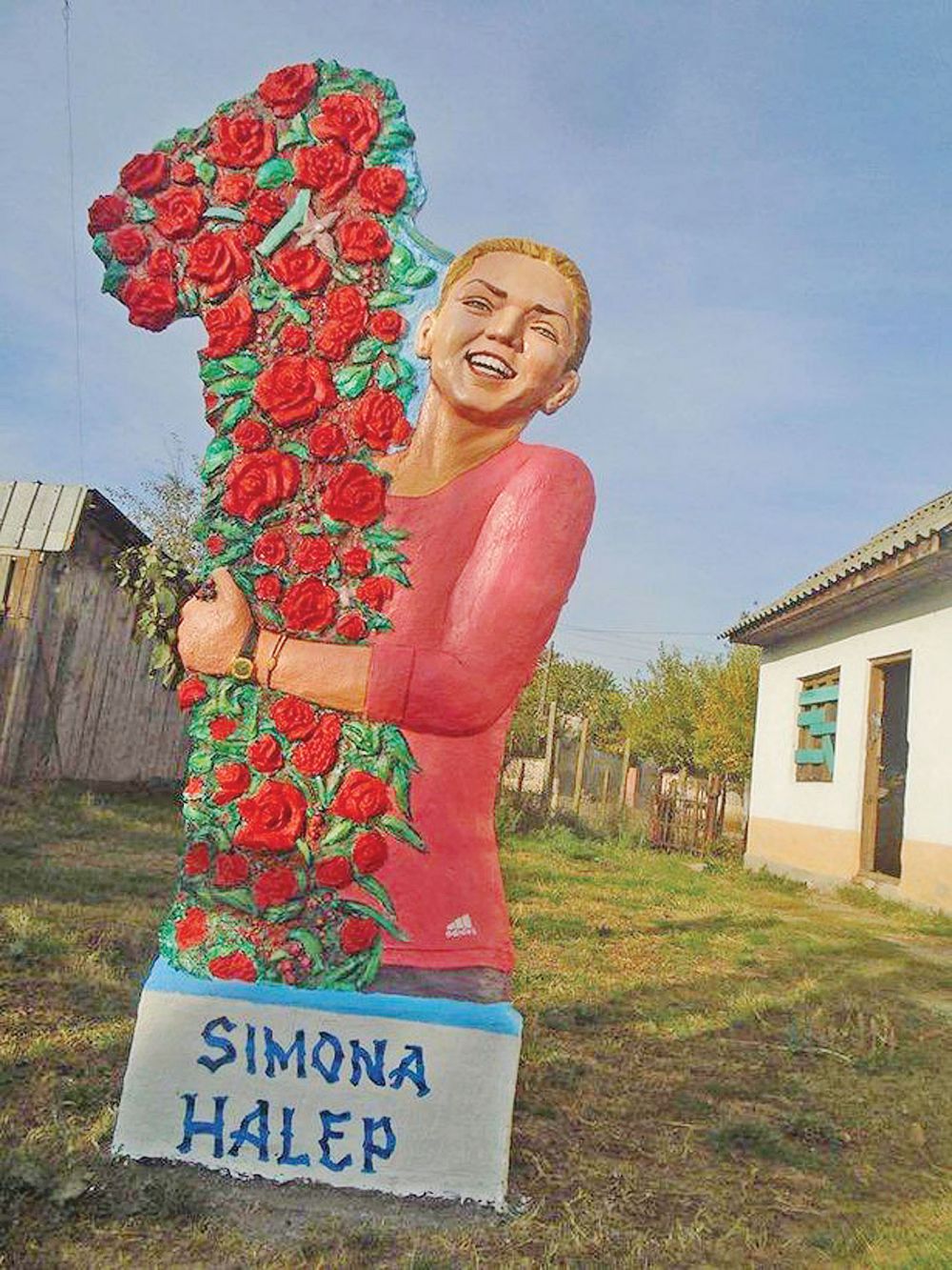 Simona Halep, asteptata in Olt sa-si ridice statuia 2m si 150 kg: "Am facut-o in trei zile!" FOTO_1