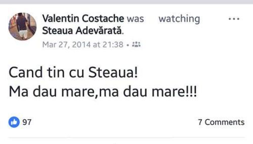 "Cand tin cu Steaua, MA DAU MARE, MA DAU MARE". Mesajele postate de unul dintre jucatorii lui Dinamo pe Facebook_1
