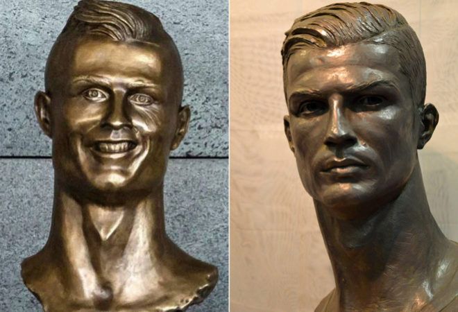 FOTO! Statuia lui Cristiano Ronaldo a fost modificata dupa 6 luni! Cum arata acum: varianta initiala a facut pe toata lumea sa rada_1