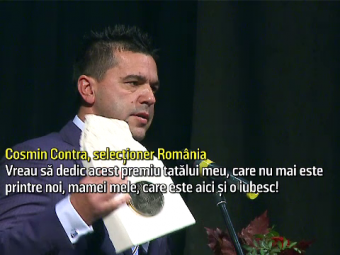 Imagini emotionante! Contra, premierat la Timisoara! Selectionerul a vorbit despre tatal lui decedat! VIDEO