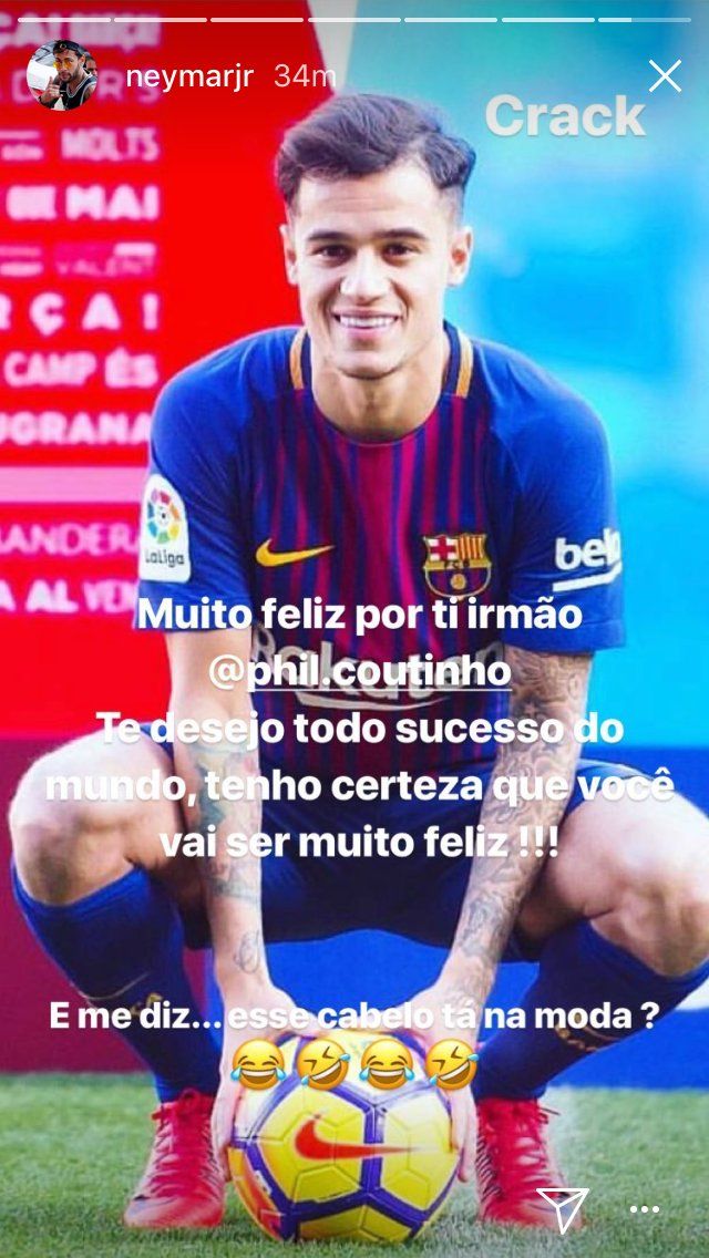 Neymar a facut MISTO de Coutinho dupa prezentarea la Barcelona! Ce mesaj i-a transmis pe internet starul lui PSG_1