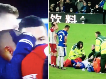 
	ATENTIE, IMAGINI SOCANTE! Accidentare horror in Premier League: dubla fractura pentru un jucator de la Everton! Adversarul a inceput sa planga pe teren
