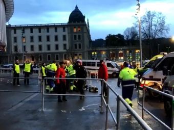 
	Ciocniri violente intre fani si fortele de ordine inainte de Bilbao - Marseille! Un steward, injunghiat in gat de suporterii lui O.M
