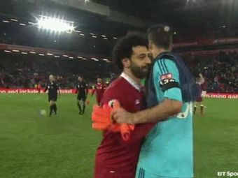 Salah s-a dus TINTA la portarul lui Watford caruia i-a dat PATRU goluri! Imaginile surprinse dupa partida: ce i-a spus jucatorul lui Liverpool