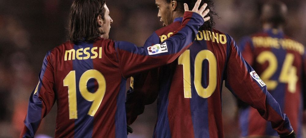 Ronaldinho fc barcelona Leo Messi