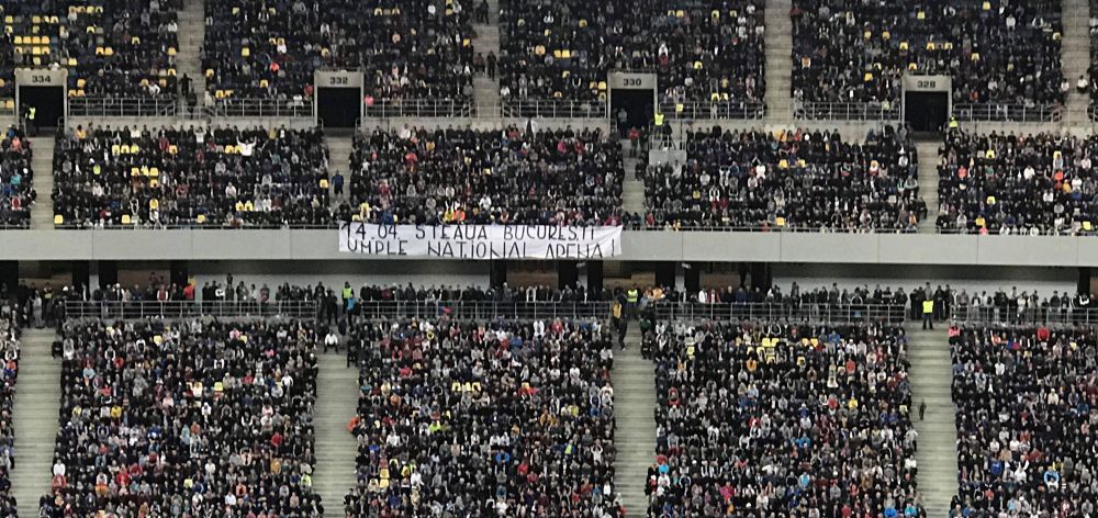 FOTO | Ultrasii CSA Steaua au "sabotat" meciul FCSB - Craiova! Ce banner au afisat in repriza a doua, la tribuna_1