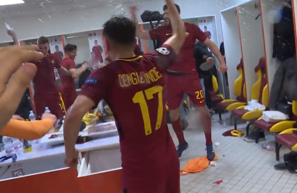VIDEO | Roma a facut publice imaginile fabuloase ale bucuriei jucatorilor in vestiar! Ce s-a intamplat dupa fluierul de final_2