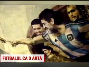 
	Fotbalul ca o arta: Messi si Maradona in capela sixtina! Capodopera unui artist din Argentina
