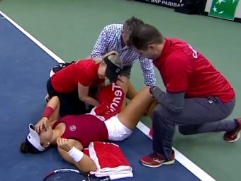 
	Momente crunte pentru Bianca Andreescu! Jucatoarea care reprezinta Canada s-a prabusit pe teren la Fed Cup si a iesit intr-un scaun rulant
