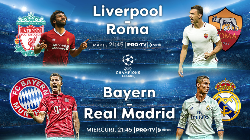 Saptamana de fotbal la PRO TV si PRO X: Liverpool - AS Roma, Bayern Munchen - Real Madrid, Arsenal - Atletico_2